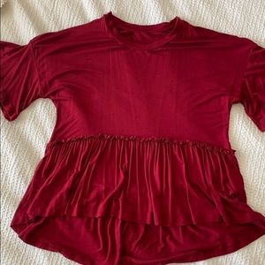 Red peplum top